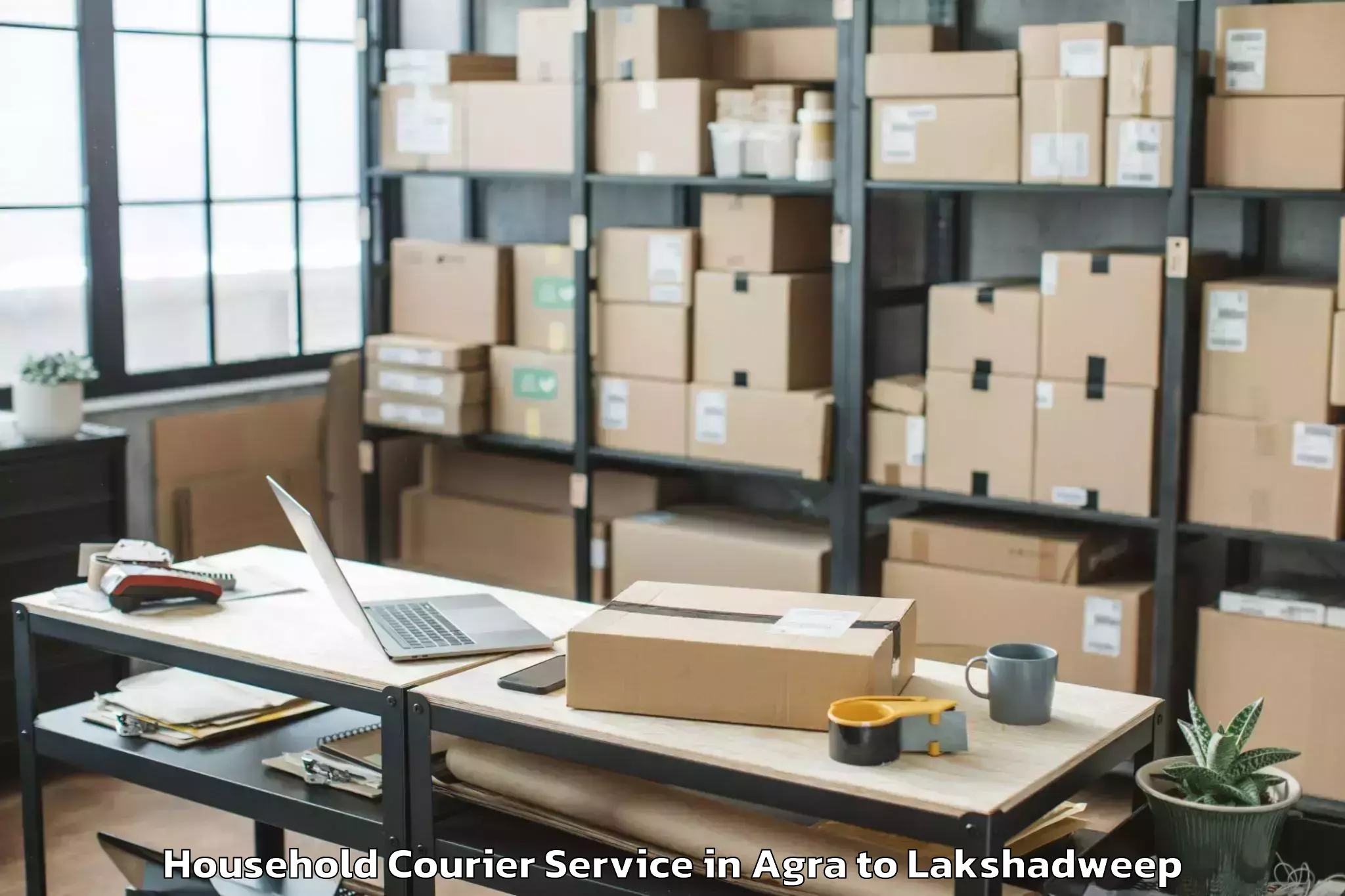 Book Your Agra to Agatti Household Courier Today